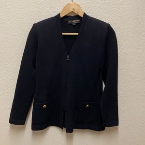 St. John Santana Knit Zip Cardigan Size 2